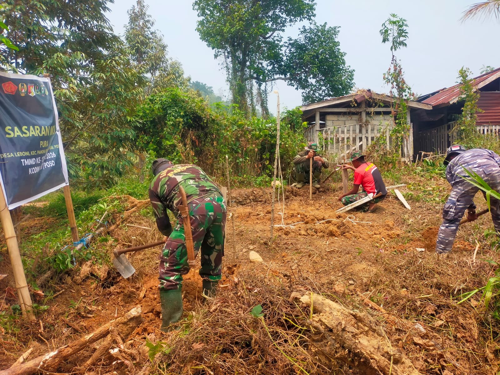 MCK Desa Leboni Dimulai, Satgas TMMD Poso Giatkan Pembangunan Sanitasi Baru